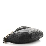 Calfskin Quilted Banane Waist Bag Fanny Pack Black - Image 4