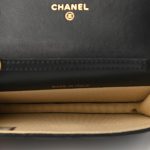 Lambskin Quilted Pearl Crush Flap With Chain Black - Image 5