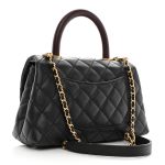 Caviar Lizard Embossed Quilted Mini Coco Handle Flap Black - Image 3