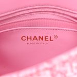 Tweed Resin Quilted Mini Heart Square Flap Pink White - Image 7