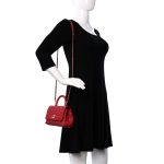 Caviar Quilted Lizard Embossed Extra Mini Coco Handle Flap Red - Image 2