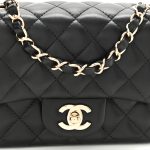 Lambskin Quilted Mini Square Flap Bag Black - Image 5