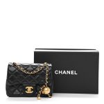 Lambskin Quilted CC Pearl Crush Mini Flap Black - Image 5