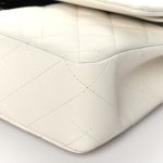 Lambskin Quilted Medium Double Flap Black White - Image 6