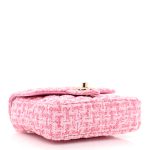 Tweed Resin Quilted Mini Heart Square Flap Pink White - Image 4