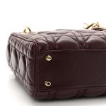 Lambskin Cannage Mini Lady  Plum - Image 4