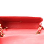 Lambskin Quilted Mini Rectangular Flap Red - Image 9