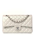 Lambskin Quilted Medium Double Flap White
