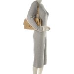 Lambskin Medium Surpique Chevron Single Flap Light Beige - Image 2