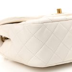 Lambskin Quilted CC Pearl Crush Mini Flap White - Image 8