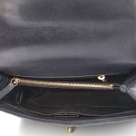 Caviar Chevron Quilted Small Coco Handle Flap Dark Grey - Image 6