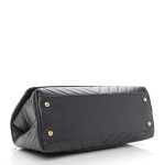 Caviar Chevron Quilted Small Coco Handle Flap Dark Grey - Image 9