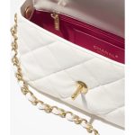 Lambskin-SMALL FLAP BAG-White - Image 4