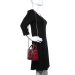 Lambskin Cannage Mini Lady  Burgundy - Image 2