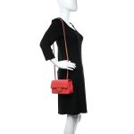 Lambskin Quilted Mini Rectangular Flap Red - Image 2