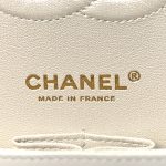 Lambskin Quilted Medium Double Flap White - Image 8