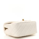 Lambskin Quilted CC Pearl Crush Mini Flap White - Image 5