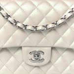 Lambskin Quilted Medium Double Flap White - Image 7