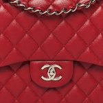 Caviar Quilted Jumbo Double Flap Red - Image 6